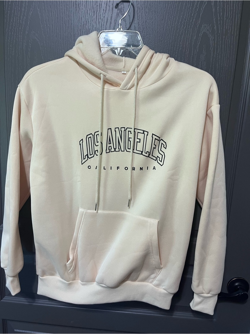 SHEIN Cream Los Angeles Graphic Hoodie